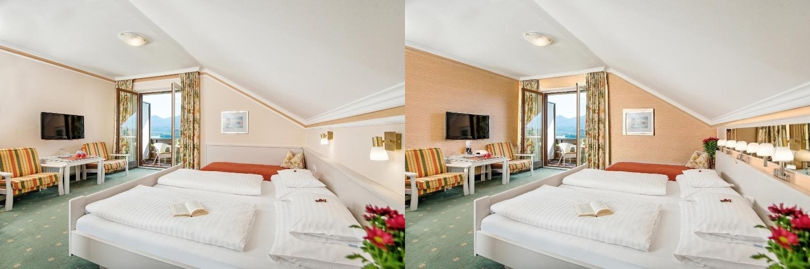 Vorher/Nachher Hotelzimmer